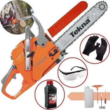 Imagem de Motosserra Tekna Cs45 ex Profissional A Gasolina 44,3cc com Sabre 14" + Oleo Toyama + Oculos + Luvas