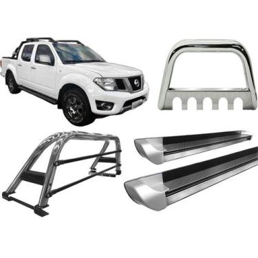 Imagem de Kit Quebra Mato Santo Antônio Estribo Frontier 08/2016 Cromado - HOZZ