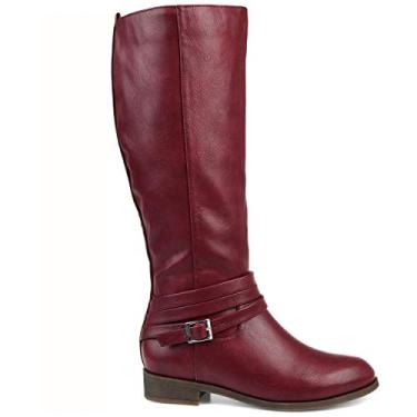 Imagem de Bota de montaria feminina confortável Brinley Co., Wine X-wide Calf, 8