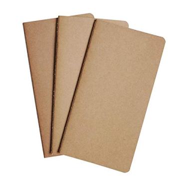 Imagem de Wanderings Inserções de caderno de viagem tamanho A6 forradas | 10,5 cm x 15 cm | Papel 100 GSM | 3 livretos costurados à mão/180 páginas | Recargas de caderno de viagem para diários, agendas