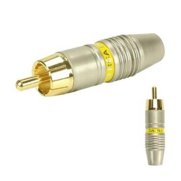 Imagem de 10x Plug Rca Macho profissional Original Pix Ponta Ouro 24k