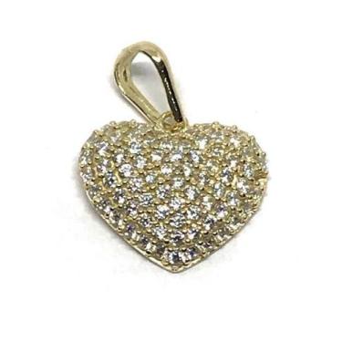 Imagem de Pingente de ouro 18k Coração com Pedras - Elegancy Joias