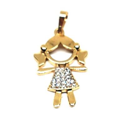 Imagem de Pingente de ouro 18k Filha com Pedras - Elegancy Joias