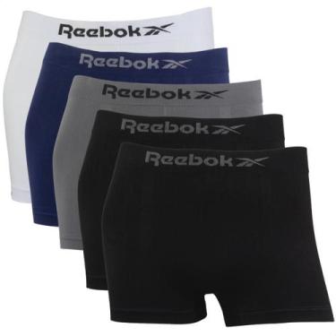 Imagem de Kit 5 Cueca Boxer Reebok Masculina Premium Classic Microfibra, 1branco