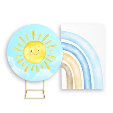 Imagem de Painel De Festa Redondo 1,50x1,50 + Painel Vertical 1,50x2,20 - Sol Cé