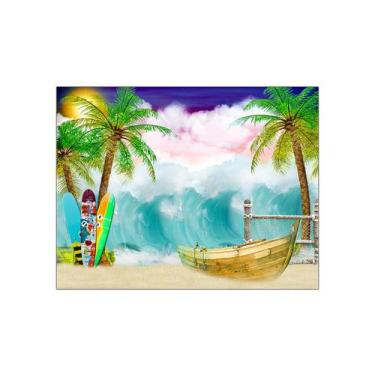 Imagem de Fundo Fotográfico 1,55 X 1,20 - Praia Aquarela 022 - Via Cores