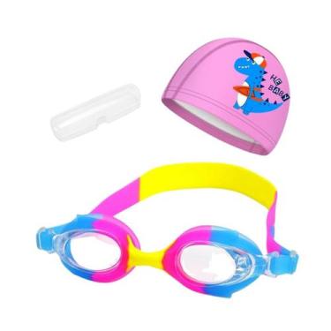 Imagem de Kit Óculos Natação Com Estojo e Touca Infantil Desenhos Coleção Peixin