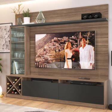 Imagem de Rack com Painel para TV Até 50 Polegadas Coliseu 3 Portas Marrom/Preto