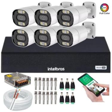 Imagem de Kit 6 Camera de Segurança Infravermelho Full Hd Colorida Dia Noite Dvr