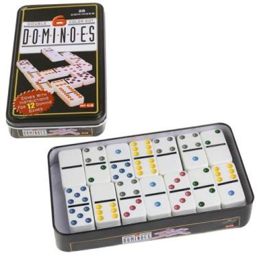 Imagem de Jogo De Dominós Profissional 28 Peças E 9 Cores - Dominoes
