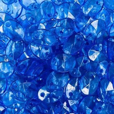 Imagem de Pingente Lentilha Azul 10pçs 11x8mm 3g Artesanato Bijuteria - Macall