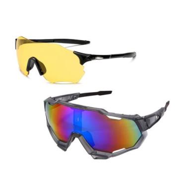 Imagem de Kit 2 Óculos Espelhado Ciclismo Mtb Uv400 + Noturno Amarelo - PENDULAR