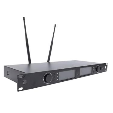 Imagem de 2 Microfones Profissionais para karaokê Com Receptor, Redução de Ruído, de Microfone Recarregável para Cantar Em Festa de Casamento, Liga de Alumínio, Plástico, Bateria