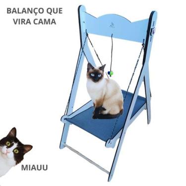 Imagem de balanço cama e berço para gatos com brinquedo interativo pet - FN PETS