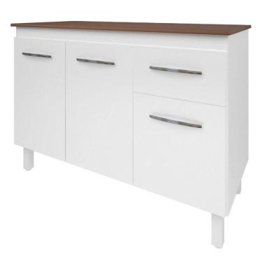 Imagem de Balcão Com Tampo Anita 120 Cm Branco Savana Moblis