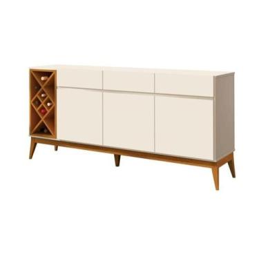 Imagem de Buffet 3 Portas 3 Gavetas Passion - EDN MOVEIS, OFF WHITE / CEDRO