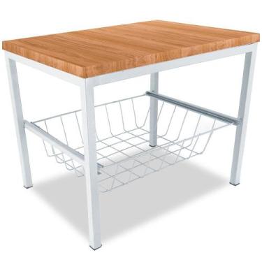 Imagem de Suporte Bebedouro Botijão Mini Balcão Cesto E Tampo Branco - Genus Móv