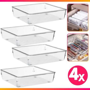Imagem de Kit 4 Organizadores Multiuso Modular Gavetas Armário Pote Acrílico Emp