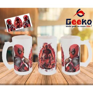 Imagem de Caneca de Chopp Deadpool Geeko, Jateada, 500ml