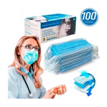 Imagem de Máscara descartável proteção tripla com 100 peças meltblown - CDS, UNI