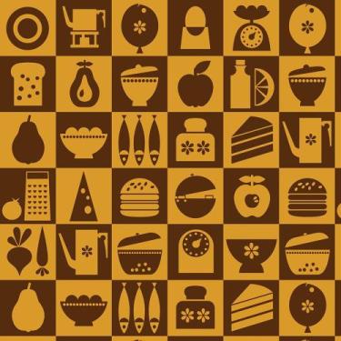 Imagem de Papel de Parede Adesivo Autocolante Vinil Casual Cozinha Peixe Frutas 