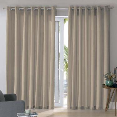 Imagem de Cortina Bella Janela 300x170 cm Voil Veludo Latte