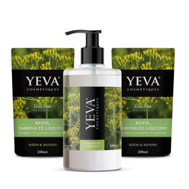 Imagem de KIT Sabonete Líquido YEVA Natureza 500ml + 2 Refis 250ml - YEVA Cosmét