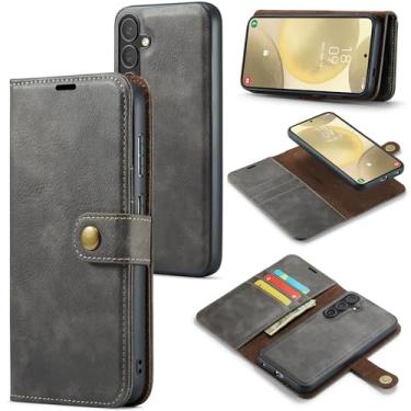 Imagem de Asuwish Capa de celular para Samsung Galaxy S24 FE 5G carteira magnética destacável com protetor de tela de vidro temperado flip compartimento para cartão S 24 EF S24FE 24S mulheres homens meninas