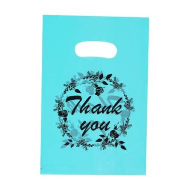 Imagem de LizhiPier 100 unidades de sacos de plástico para mercadorias, 20 x 30 cm, sacos de agradecimento, reutilizáveis, sacolas de festa, sacolas de varejo, sacolas de embrulho de presente para pequenas