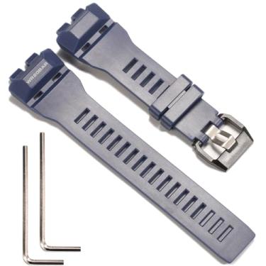Imagem de Pulseira de resina de substituição compatível com Casio GBD-100 Underground Labo Series Watch Band (azul profundo)