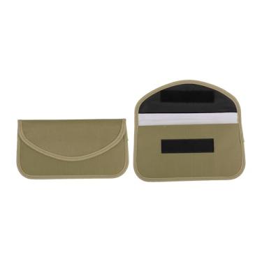 Imagem de VekAuto 2 peças, bolsa Faraday, bolsas de bloqueio de sinal RFID universais para acionador de partida de carro sem chave de carro, protetor de chaveiro Oxford pano cáqui