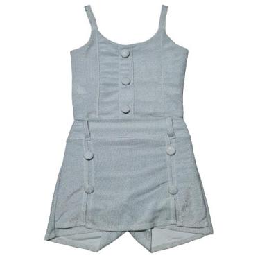 Imagem de Conjunto Short Saia Cropped Menina Roupa Festa Lurex - 2L Kids, Pratea