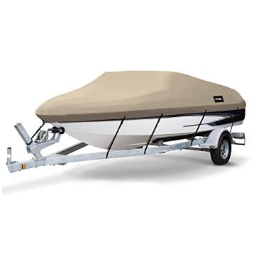 Imagem de MSC Capa de barco impermeável de lona de poliéster resistente 600D de grau marítimo, serve para V-Hull, Tri-Hull, Runabout Boat Cover (Modelo A - Comprimento: 35 cm - 40 cm, Largura do feixe: até 172