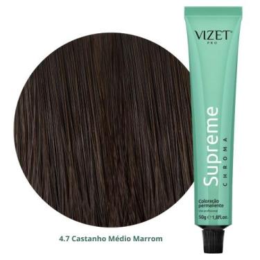 Imagem de Coloração Supreme Chroma 4.7 Castanho Médio Marrom 50gr Vizet