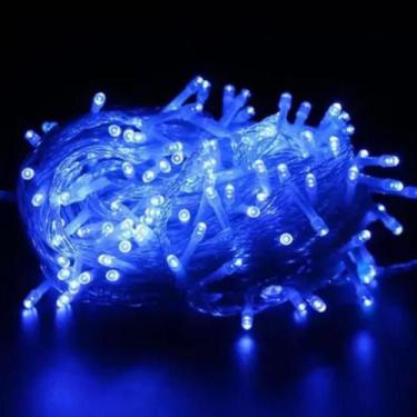 Imagem de Pisca Pisca 220v Natal Led 100 Lâmpadas 8 funções 9 Metros Azul - Fuxi