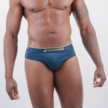 Imagem de Cueca Nawes Slip Lisa em Algodão com Elástico Exposto N01 C/3, Cores s