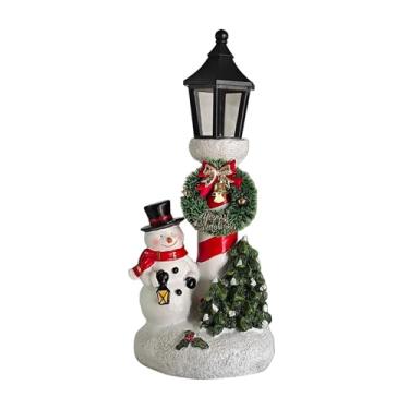 Imagem de oshhni Boneco de neve Árvore de Natal Guirlanda Estátua Brilhante Enfeite de Natal com Luz Novidade Escultura Decoração de Natal para Feriados Prateleira de