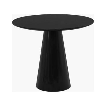 Imagem de Mesa Lateral Cone Redonda 41 cm Tampo Laca Branca Base Branca - Person