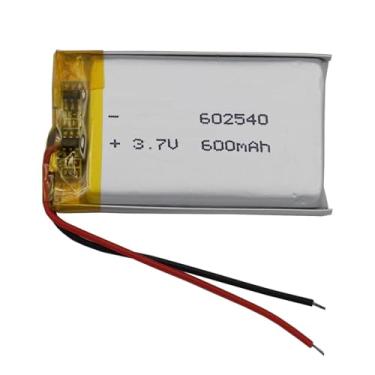 Imagem de bateria 2 fios recarregavel 3,7v 602540 com 600mah 6mm de espessura x 25mm de largura x 40mm de comprimento