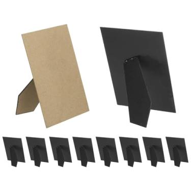 Imagem de PATIKIL Pacote com 10 cavaletes para porta-retratos, moldura de substituição, cavalete de 13 x 18 cm, quadro de fotos DIY para molduras de fotos, preto