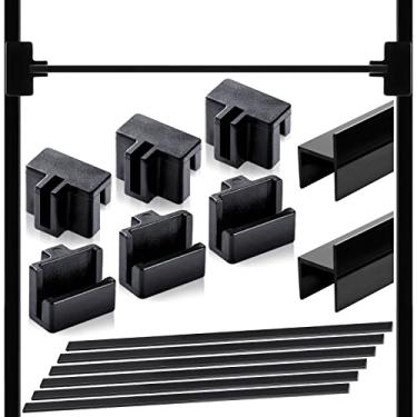Imagem de Conjunto de 28 peças de clipe de trilho de arquivo suspenso, 4 peças de trilhos de armário de arquivo de plástico, 8 peças de clipes de arquivo, 16 peças de barras de pasta suspensa, inserções de