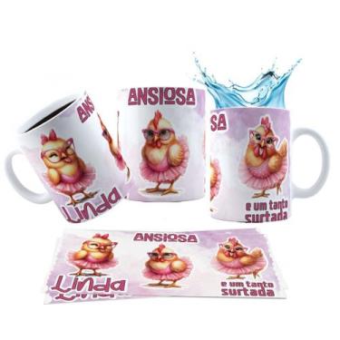 Imagem de Caneca 325ml Galinha Linda Ansiosa e um tanto surtada Pets - LARANJA E