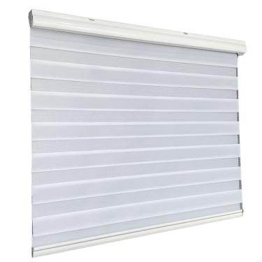 Imagem de Persiana Rolo Double Vision Zebra Branca 160 (L) x 220 (A) Cortina C/ Bandô Kit Instalação 1,60x2,20