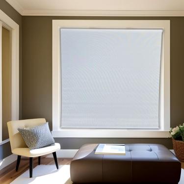 Imagem de Persiana Rolo Screen Branca 140 (L) x 220 (A) Cortina Solar P/ Sacada Varanda C/ Kit de Instalação