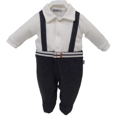 Imagem de Macacão Bebê Menino Finta Suspensório Zafielo 523 Pettenati, Off white