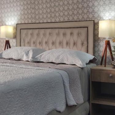 Imagem de Cabeceira Cama King Capitonê Sophia Diamond 2 Suede Bege 120 RBL
