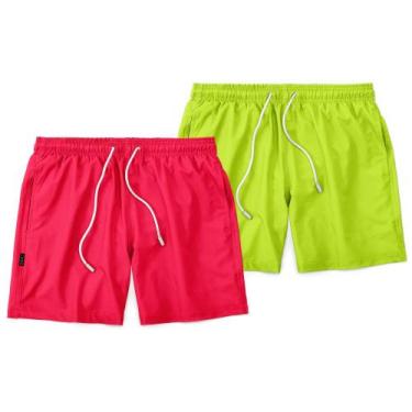 Imagem de Kit 2 Shorts Masculino Liso Praia Piscina Academia Tactel MXC BRASIL, 
