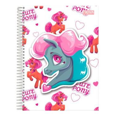 Imagem de Caderno 1 Matéria Poney Jovem Para Escola Capa Dura Espiral - Papelari