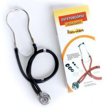 Imagem de Estetoscópio Duplo Rappaport Preto Premium, Vinho