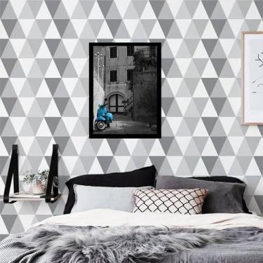 Imagem de Quadro Decorativo Fotografia Lambreta Azul 45x34cm - Quadros On-line, 